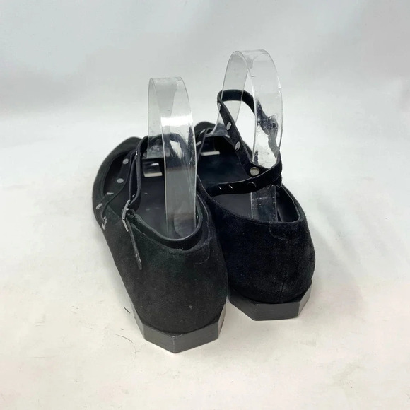 Rebecca Minkoff Faye Black Suede Studded Pointed Toe Flats Size US 7.5 - Picture 7 of 13
